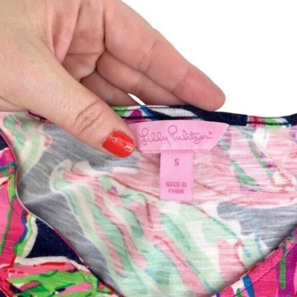 Lilly Pulitzer Cara Dolman Mini Dress Pink Blue - Picture 3 of 6